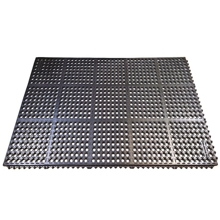 Rhino Mats M-Series Drainage Mat, Rubber, Drainage Holes, 39 in W x 58 in L, Black M-3958B